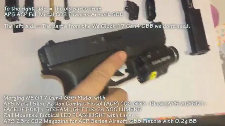 Merging WE G17 Gen4 GBB Pistol with APS Metal Slide Action Combat Pistol VIDEO 1